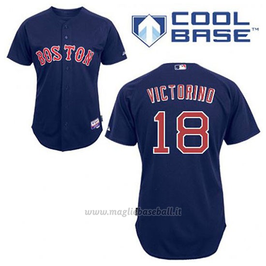 Maglia Baseball Uomo Boston Red Sox 18 Shane Victorino Blu Alterner Cool Base